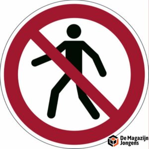 Vloersticker inzake veiligheid "Voetgangers verboden"