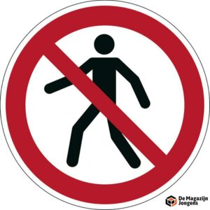 Durable veiligheidssticker Voetgangers verboden